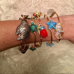 Wire wrapped bangle set